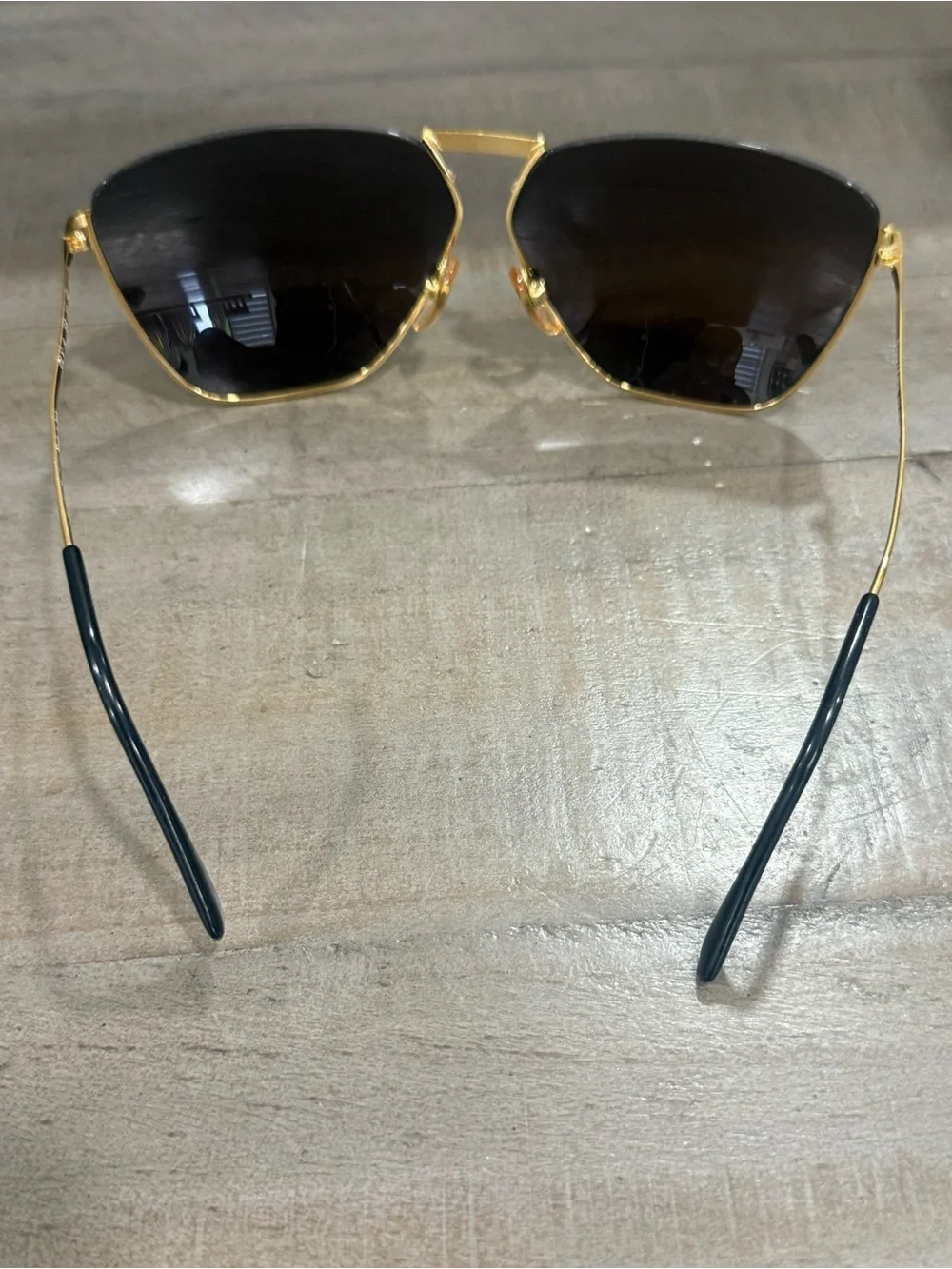 Vintage Claudio La Viola for Private Eyes Gold Rimless Sunglasses Made in Italy